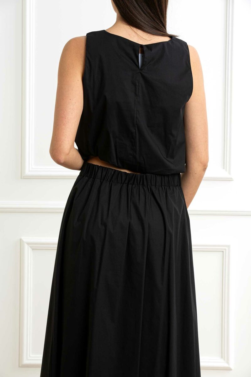 EMME MARELLA-TOP IN COTONE-EMCHIATTA NERO 44