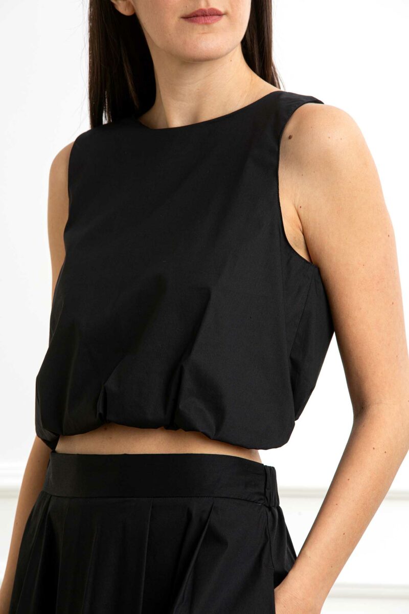 EMME MARELLA-TOP IN COTONE-EMCHIATTA NERO 44