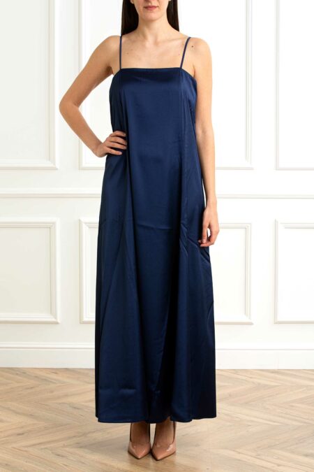 EMME MARELLA-ABITO IN RASO-EMCHRISTINE BLU 46