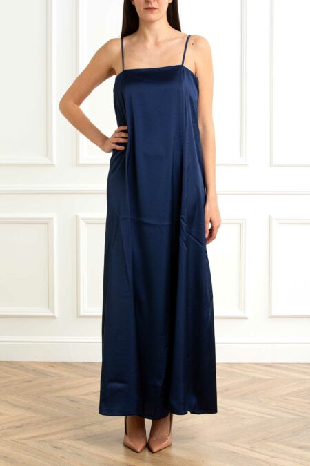 EMME MARELLA-ABITO IN RASO-EMCHRISTINE BLU 46