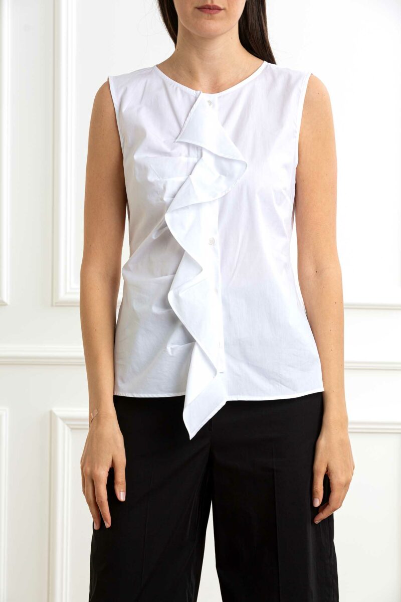 EMME MARELLA-CAMICIA SMANICATA-EMCOSTONE BIANCO 46