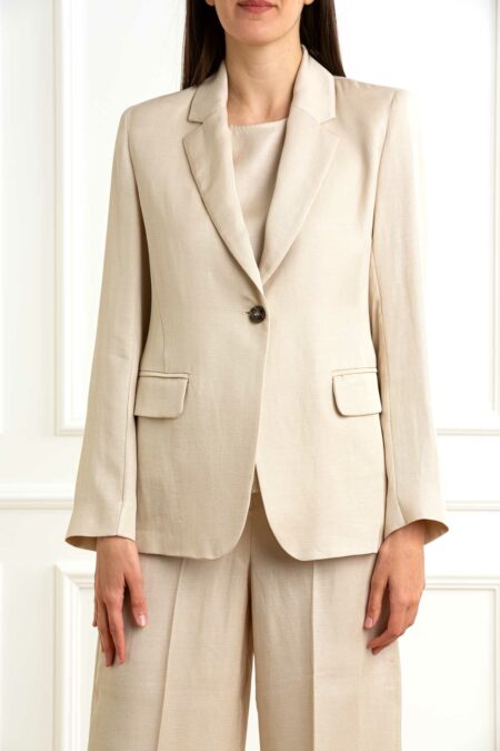EMME MARELLA-GIACCA MONOPETTO TWILL-EMELETTRA1 BEIGE 46