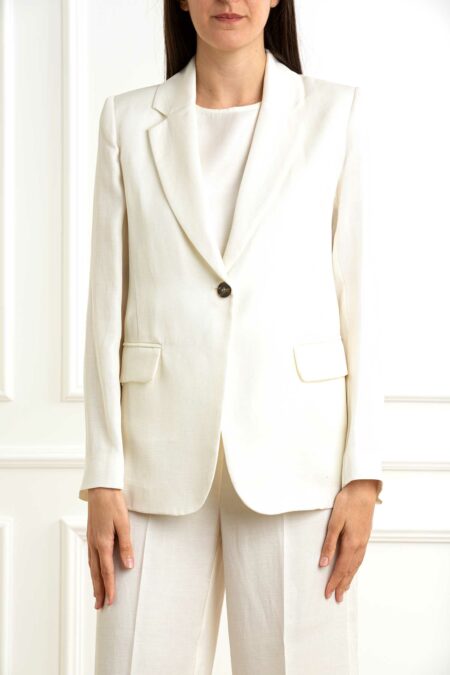 EMME MARELLA-GIACCA MONOPETTO TWILL-EMELETTRA1 BURRO 44