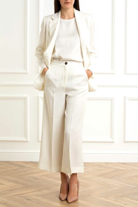 EMME MARELLA-GIACCA MONOPETTO TWILL-EMELETTRA1 BURRO 44