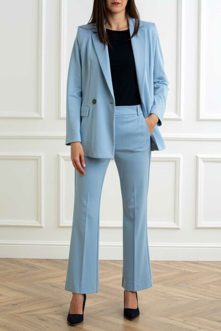 EMME MARELLA-PANTALONE IN JERSEY FLARE-EMFLARE AZZURRO XL