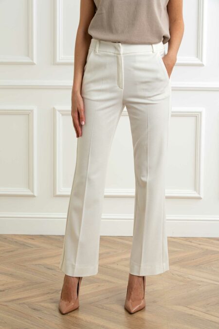 EMME MARELLA-PANTALONE IN JERSEY FLARE-EMFLARE BIANCO XL