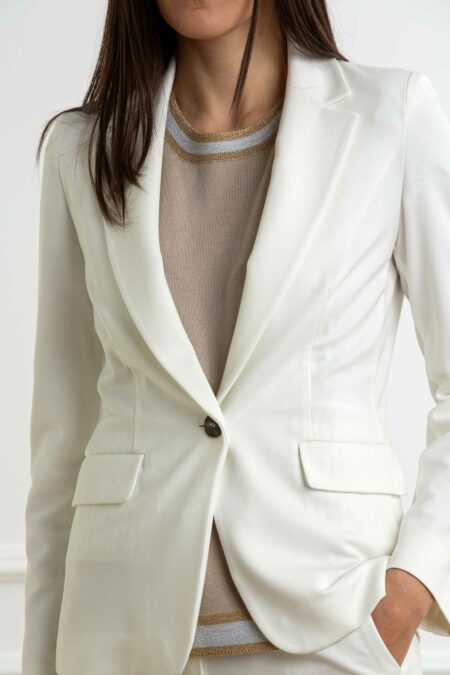EMME MARELLA-GIACCA MONOPETTO JERSEY-EMGAMMA BIANCO XL