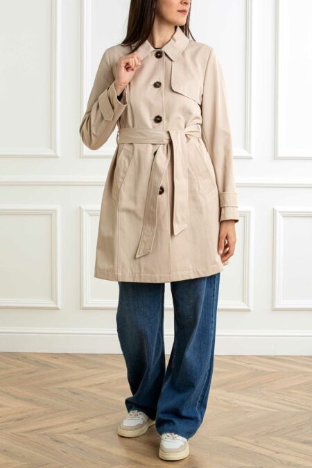 EMME MARELLA-TRENCH IMPERMEABILE-EMMADELEINE ECRU 46