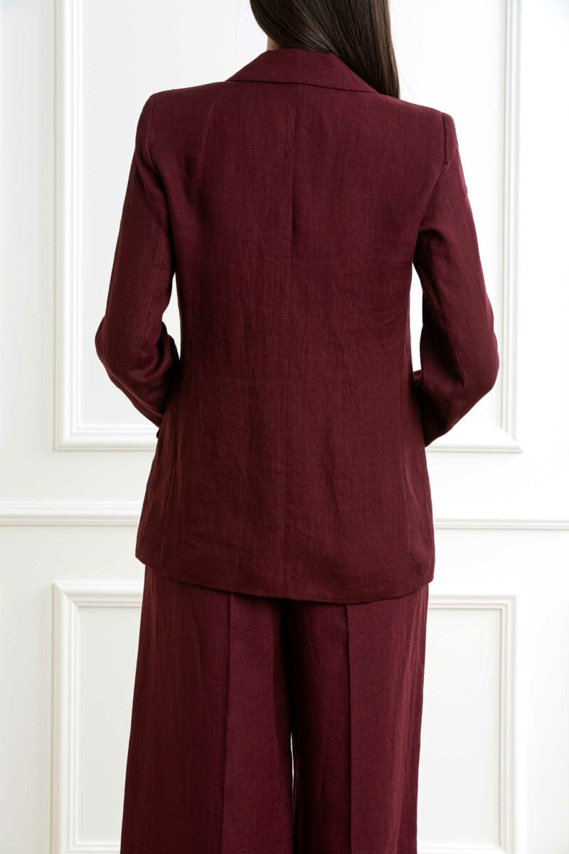 EMME MARELLA-GIACCA TELA PURO LINO LAVATA-EMORATA BORDEAUX 46