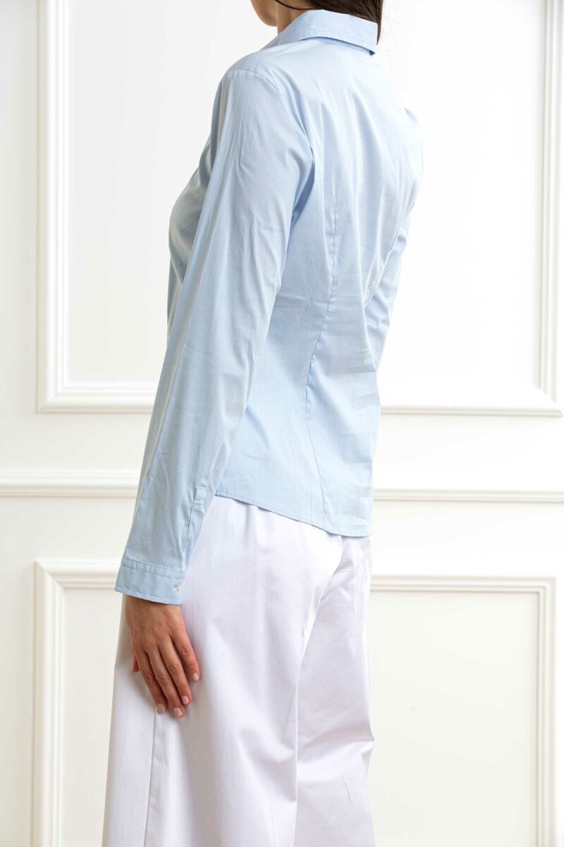 EMME MARELLA-CAMICIA POPELINE STRETCH-EMRACER AZZURRO 46