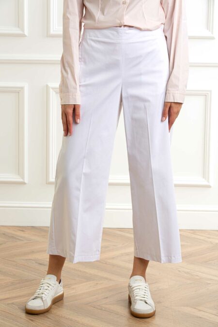 EMME MARELLA-PANTALONE RASO DI COTONE-EMTISBE LATTE 46