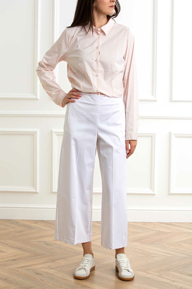 EMME MARELLA-PANTALONE RASO DI COTONE-EMTISBE LATTE 46