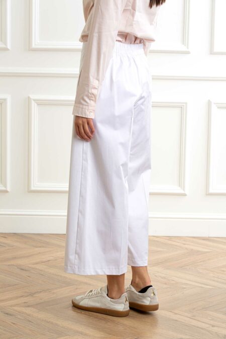 EMME MARELLA-PANTALONE RASO DI COTONE-EMTISBE LATTE 46