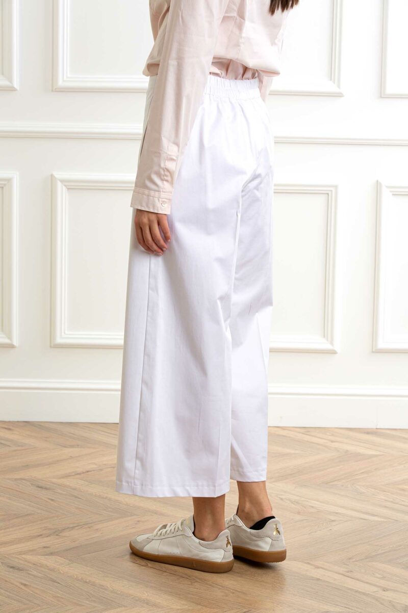 EMME MARELLA-PANTALONE RASO DI COTONE-EMTISBE LATTE 46