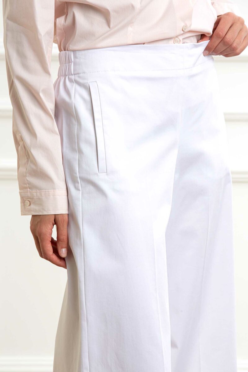 EMME MARELLA-PANTALONE RASO DI COTONE-EMTISBE LATTE 46