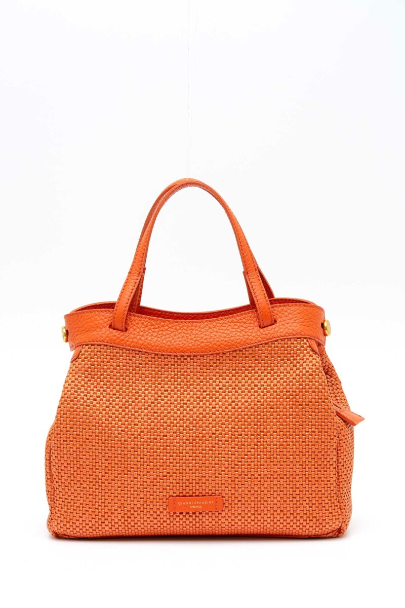 GIANNI CHIARINI FIRENZE-BORSA OTTAVIA PELLE E TESSUTO-GCBS11640CSTTKL CORALLO TU