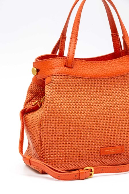 GIANNI CHIARINI FIRENZE-BORSA OTTAVIA PELLE E TESSUTO-GCBS11640CSTTKL CORALLO TU