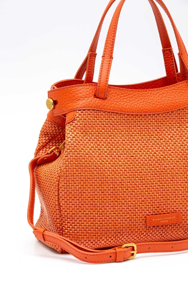 GIANNI CHIARINI FIRENZE-BORSA OTTAVIA PELLE E TESSUTO-GCBS11640CSTTKL CORALLO TU