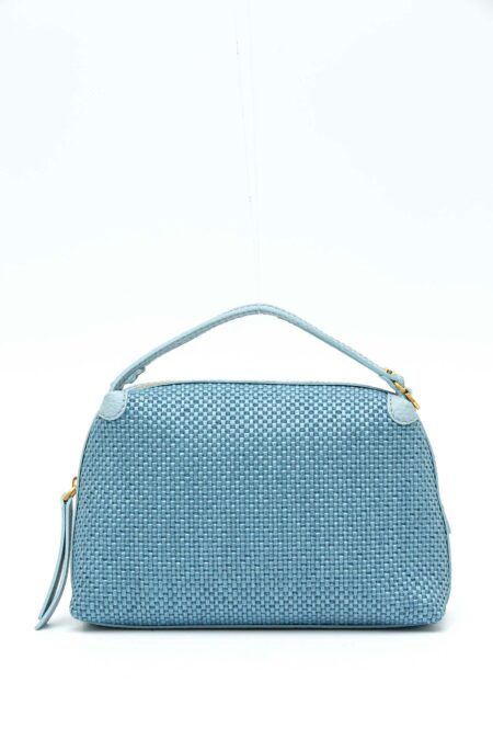GIANNI CHIARINI FIRENZE-BORSA ALIFA PELLE E TESSUTO-GCBS8788CSTTKL SKY TU