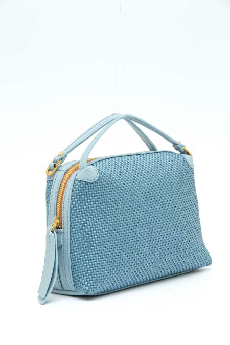 GIANNI CHIARINI FIRENZE-BORSA ALIFA PELLE E TESSUTO-GCBS8788CSTTKL SKY TU