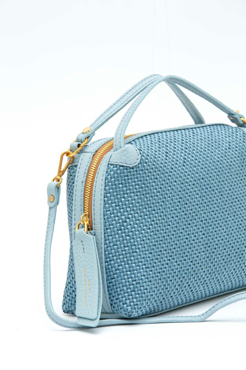 GIANNI CHIARINI FIRENZE-BORSA ALIFA PELLE E TESSUTO-GCBS8788CSTTKL SKY TU