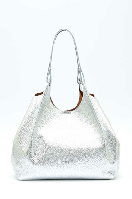 GIANNI CHIARINI FIRENZE-BORSA DUA IN PELLE-GCBS9720RNGDBL SILVER TU