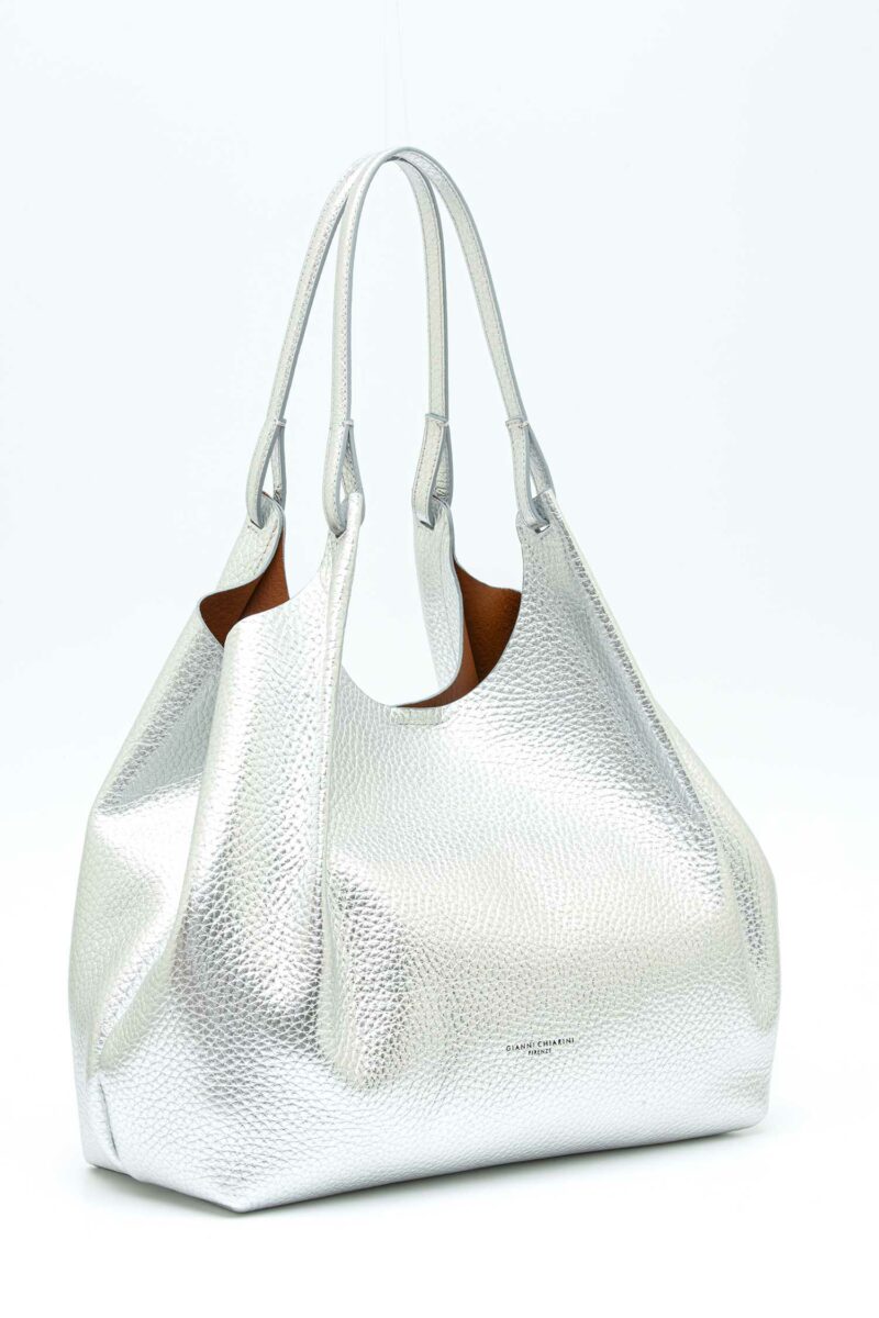 GIANNI CHIARINI FIRENZE-BORSA DUA IN PELLE-GCBS9720RNGDBL SILVER TU