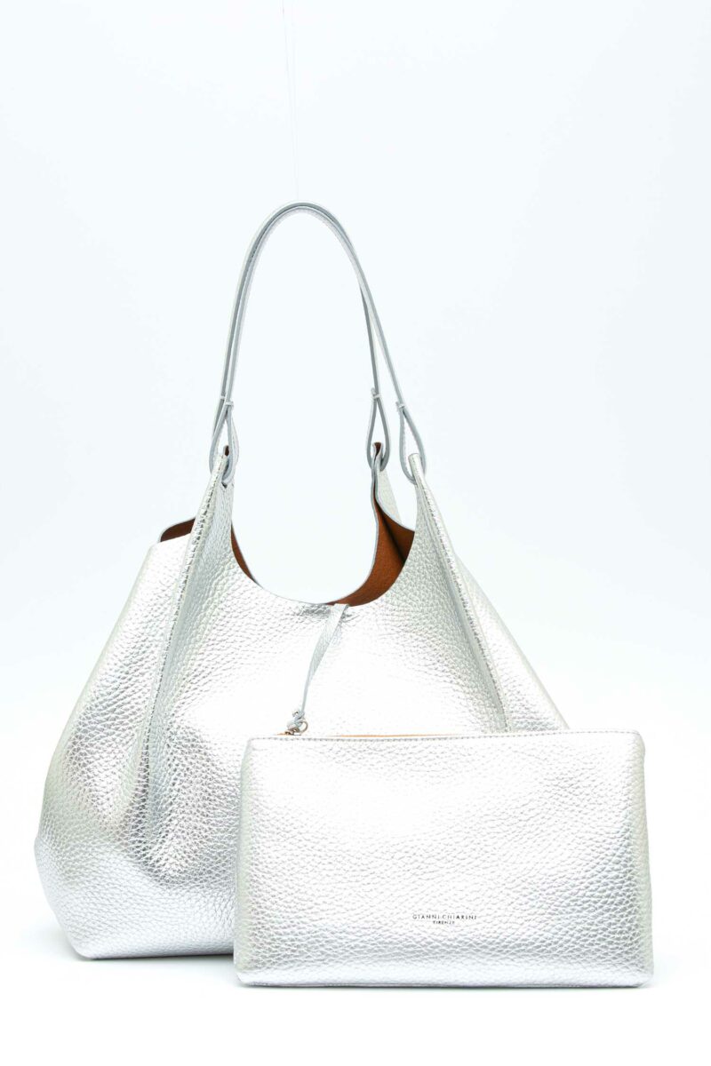 GIANNI CHIARINI FIRENZE-BORSA DUA IN PELLE-GCBS9720RNGDBL SILVER TU
