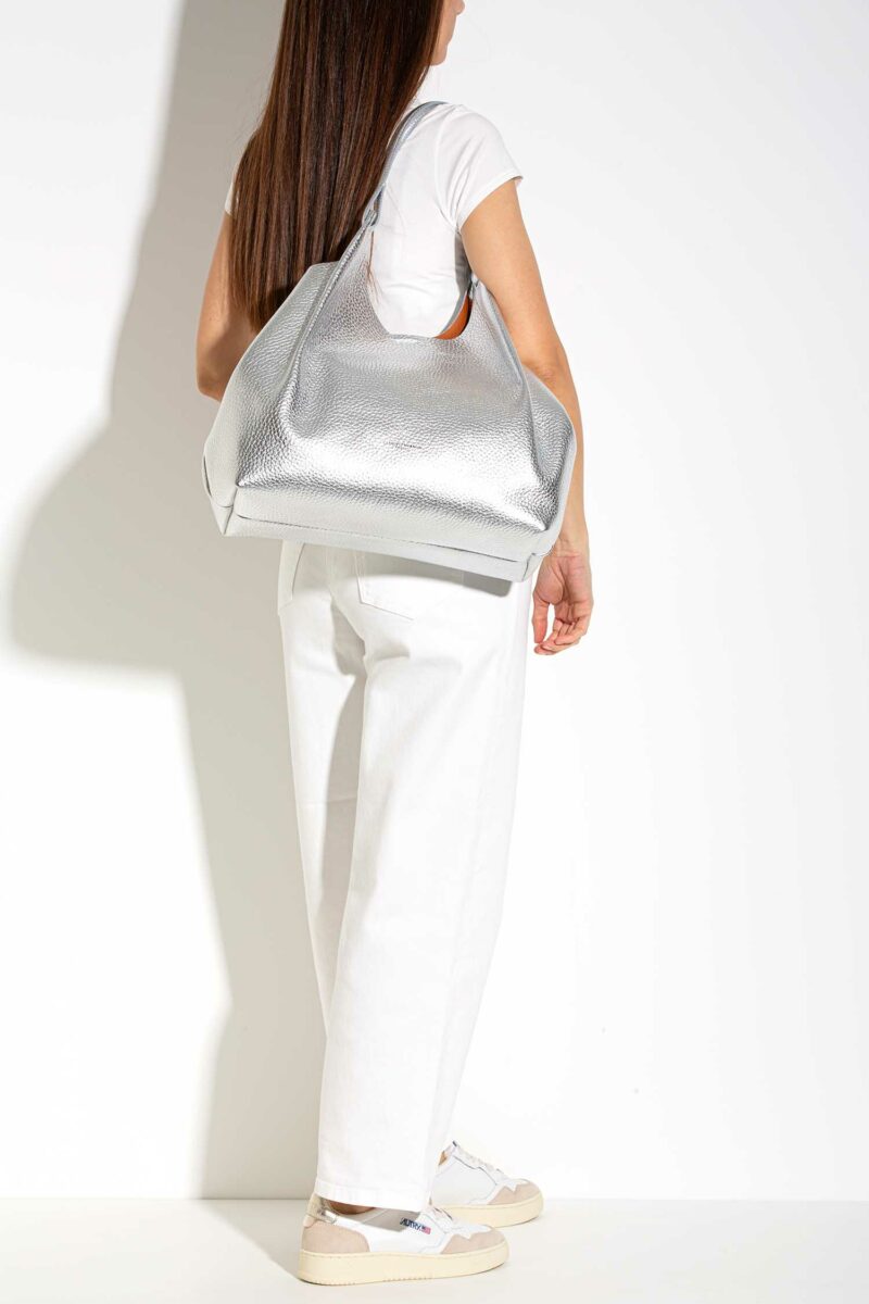GIANNI CHIARINI FIRENZE-BORSA DUA IN PELLE-GCBS9720RNGDBL SILVER TU