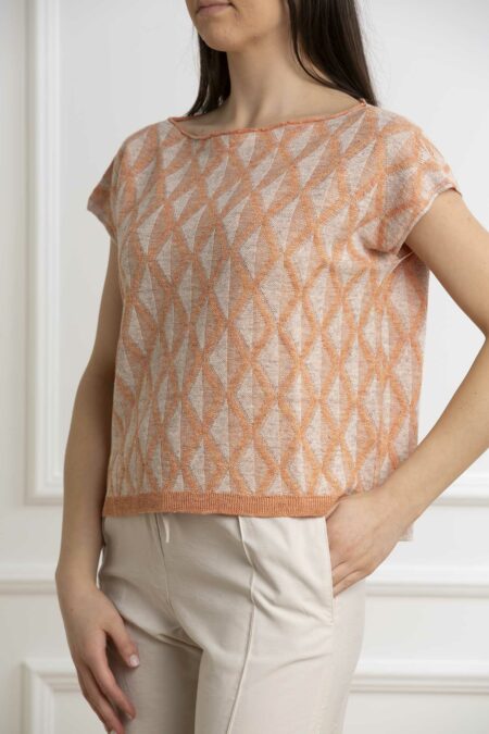 GRAN SASSO-MAGLIA MM MARINARA JACQUARD-GR5724424844 ARANCIO 42