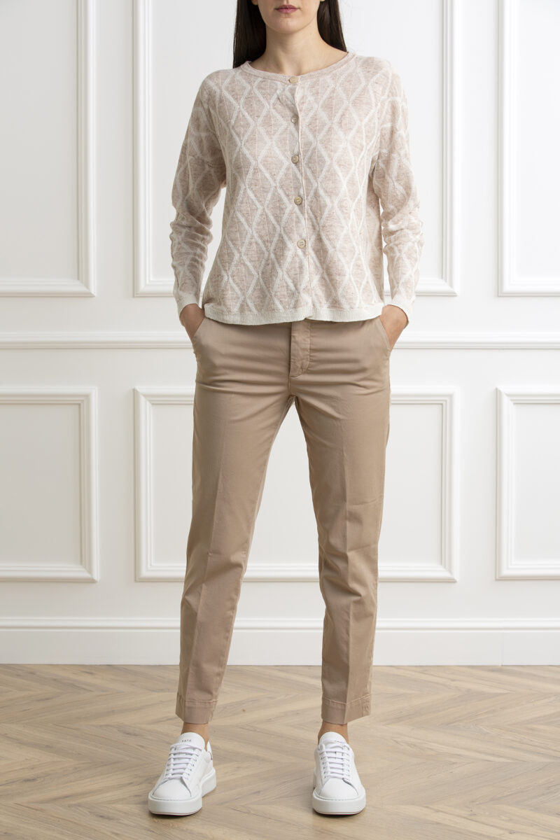 GRAN SASSO-MAGLIA BOTTONI ML JACQUARD-GR5724624846 PANNA 44