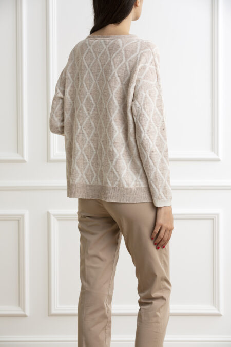 GRAN SASSO-MAGLIA BOTTONI ML JACQUARD-GR5724624846 PANNA 44