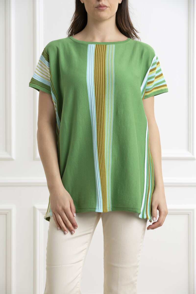 GRAN SASSO-MAGLIA MM MARINARA RIGHE VERT.-GR5726114061 VERDE S