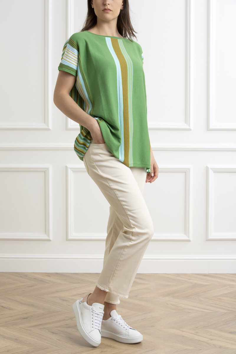 GRAN SASSO-MAGLIA MM MARINARA RIGHE VERT.-GR5726114061 VERDE S