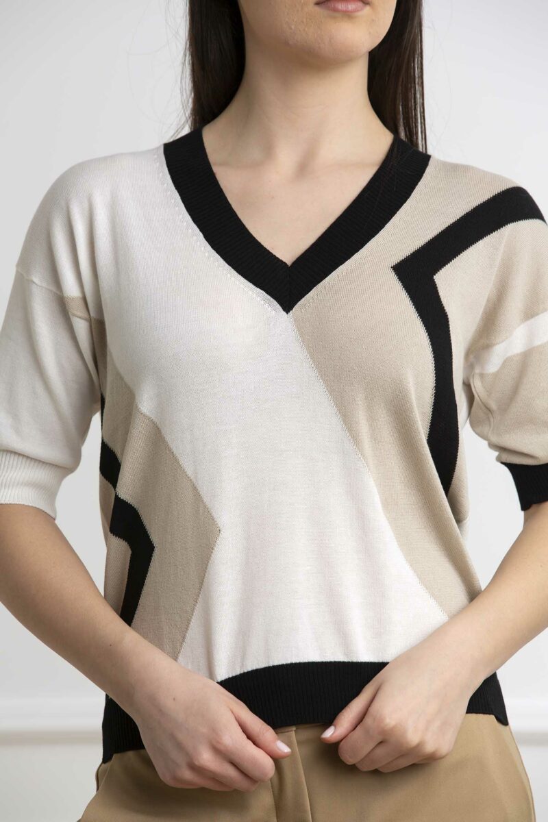 GRAN SASSO-MAGLIA ML A V INTARSIO-GR5920214055 BEIGE 42