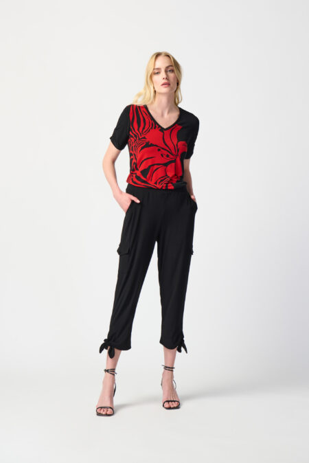 JOSEPH RIBKOFF-PANTALONE JOGGING EFFETTO MAGLIA-JOS241111 NERO 44