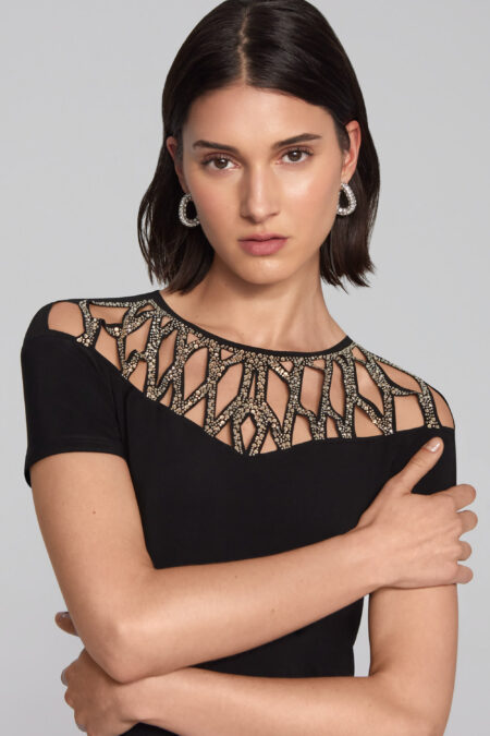 JOSEPH RIBKOFF-ABITO CON RICAMO-JOS241716 BLACK 46