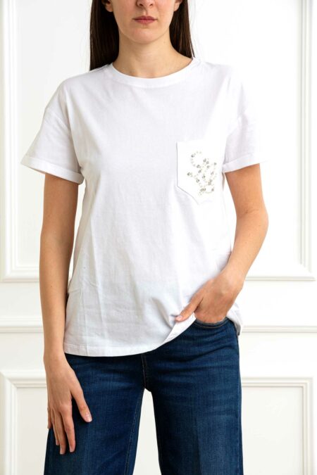 LIU JO-T-SHIRT MODA M/C-LJWA5140JS904 BIANCO XS