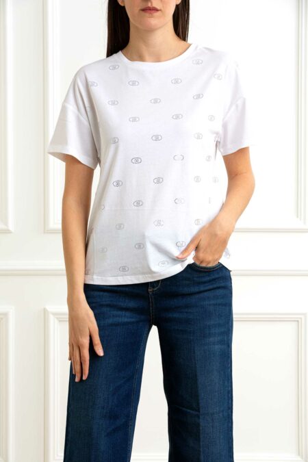 LIU JO-T-SHIRT MODA M/C-LJWA5147JS923 BIANCO XS
