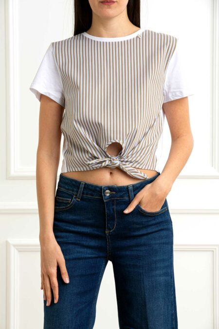 LIU JO-T-SHIRT MODA M/C-LJWA5157J6308 BIANCO XS