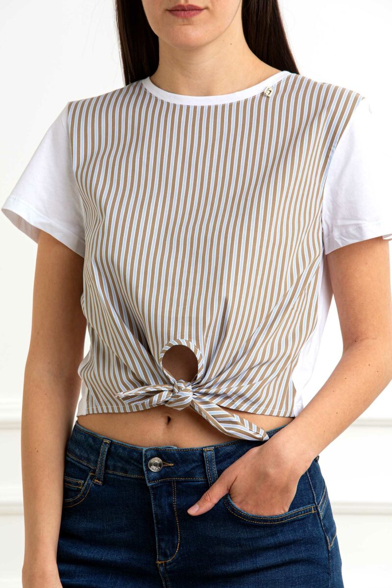 LIU JO-T-SHIRT MODA M/C-LJWA5157J6308 BIANCO XS