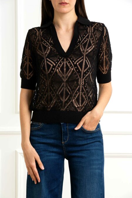 LIU JO-MAGLIA CHIUSA M/C-LJWA5215MS007 NERO XS