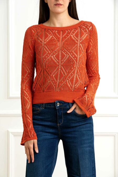 LIU JO-MAGLIA CHIUSA M/L-LJWA5518MS007 TERRACOTTA XS