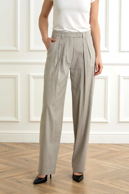 MARELLA-PANTALONE LARGO LINO-MAAGITO SABBIA 40