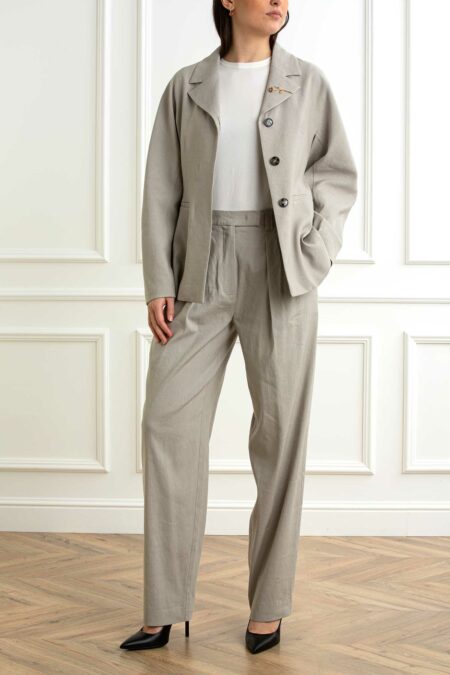 MARELLA-PANTALONE LARGO LINO-MAAGITO SABBIA 40