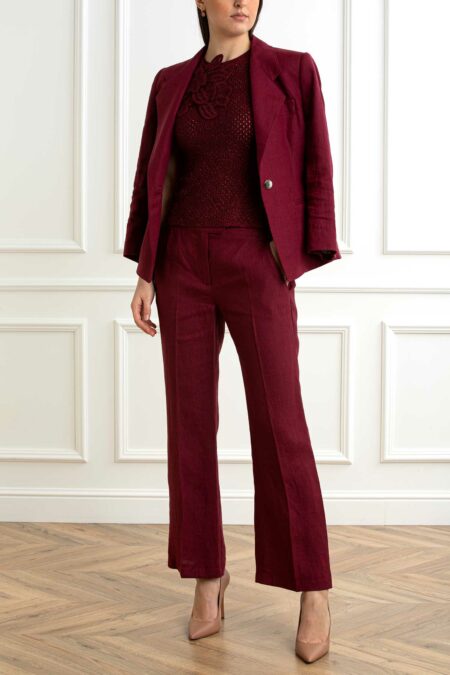 MARELLA-TOP SHINY COTTON-MAARAK1 BORDEAUX S