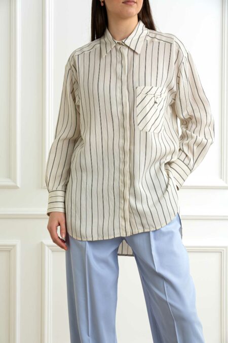 MARELLA-CAMICIA VISCOSA FLUIDA-MABALLATA GESSATO 42