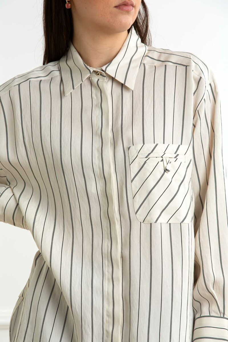 MARELLA-CAMICIA VISCOSA FLUIDA-MABALLATA GESSATO 42