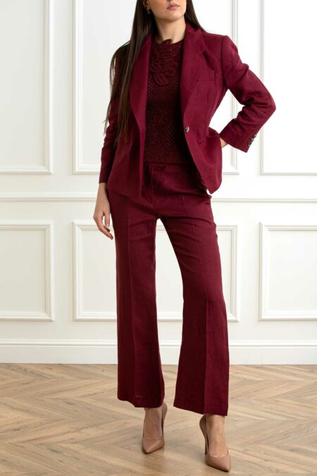 MARELLA-GIACCA TELA DI LINO-MABIELLA BORDEAUX 48