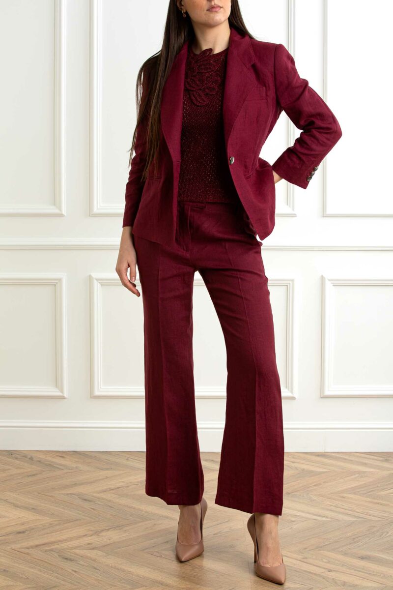 MARELLA-GIACCA TELA DI LINO-MABIELLA BORDEAUX 48